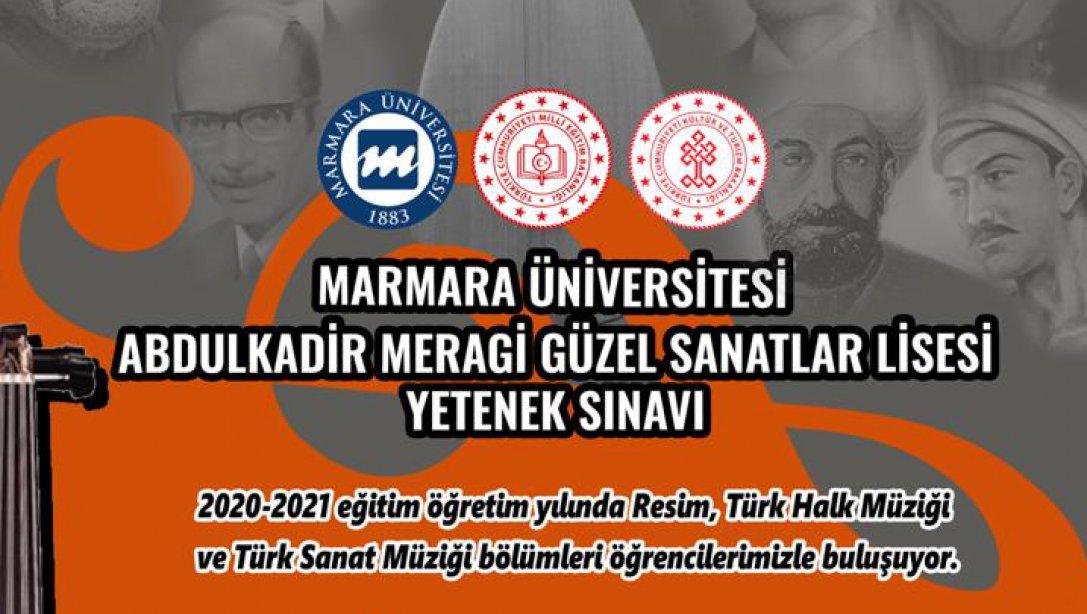 Marmara Üniversitesi Abdulkadir Meragi Güzel Sanatlar Lisesi Yetenek Sınavı